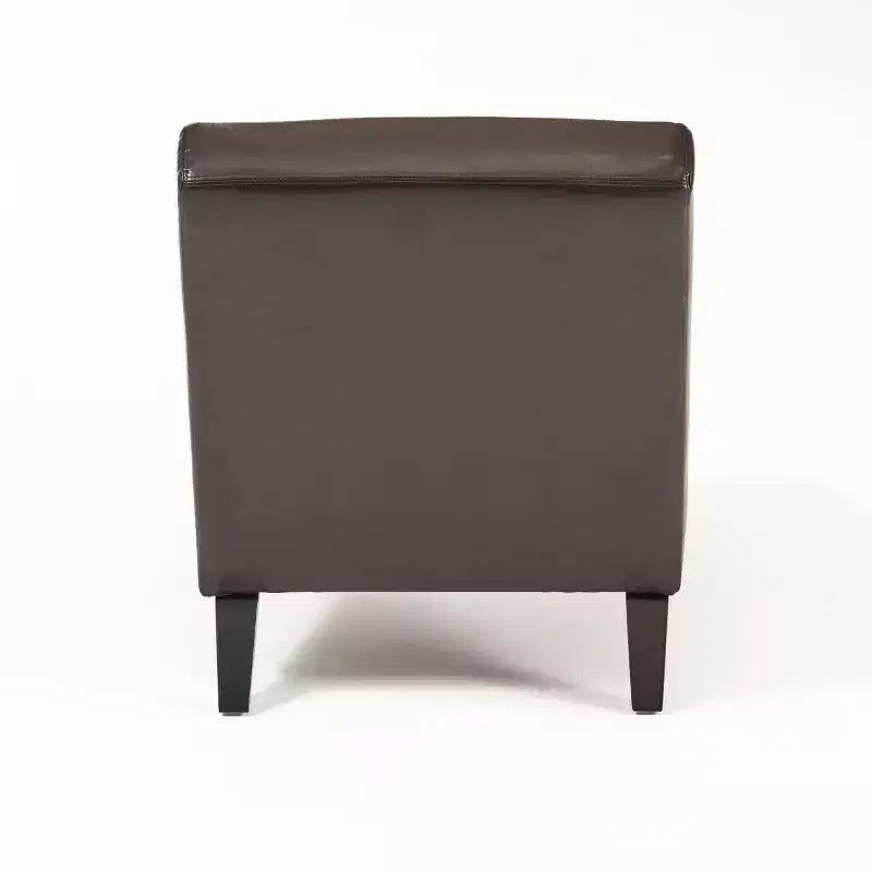 GDFStudio Hobart - Tumbona contemporánea de piel sintética con diseño ergonómico curvo y patas de madera de abedul