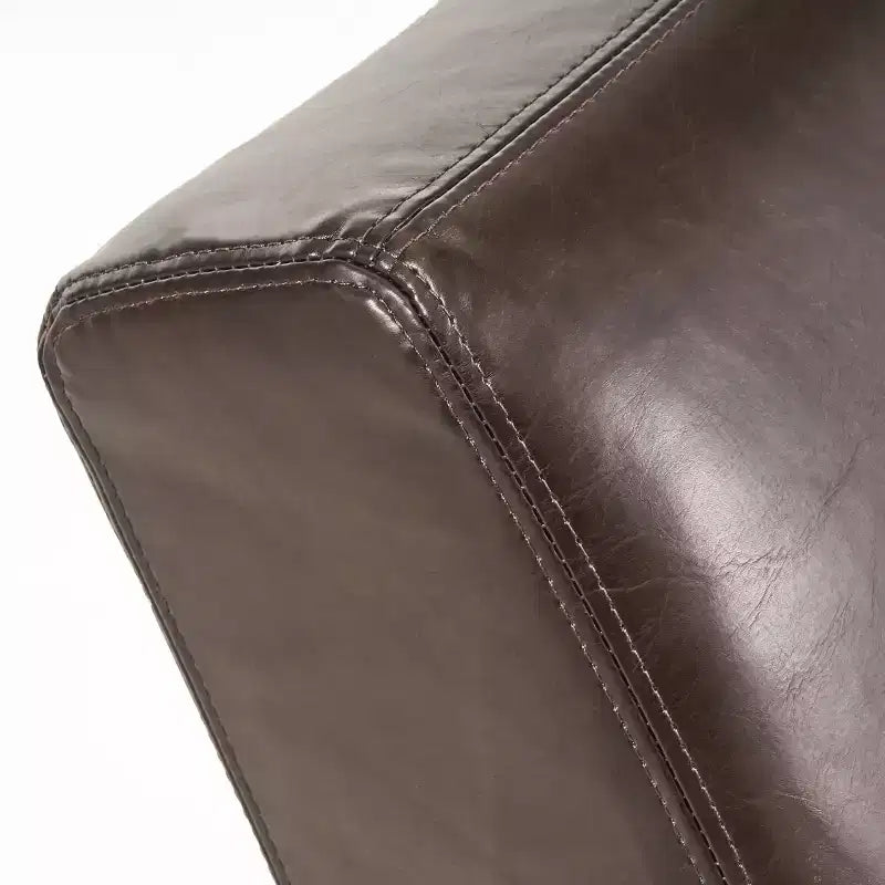 GDFStudio Hobart - Tumbona contemporánea de piel sintética con diseño ergonómico curvo y patas de madera de abedul