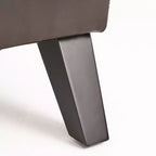 GDFStudio Hobart - Tumbona contemporánea de piel sintética con diseño ergonómico curvo y patas de madera de abedul