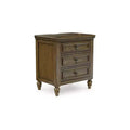 Signature Design by Ashley Sturlayne Traditional 3-Drawer Charging Nightstand with USB Ports, Brown