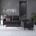 TYBOATLE Juego de Muebles de Sala de Estar de 3 Piezas con USB, Sofá Moderno de 3 Plazas, Sofá de Dos Plazas y Sillón para Espacios Pequeños