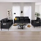 TYBOATLE Juego de Muebles de Sala de Estar de 3 Piezas con USB, Sofá Moderno de 3 Plazas, Sofá de Dos Plazas y Sillón para Espacios Pequeños