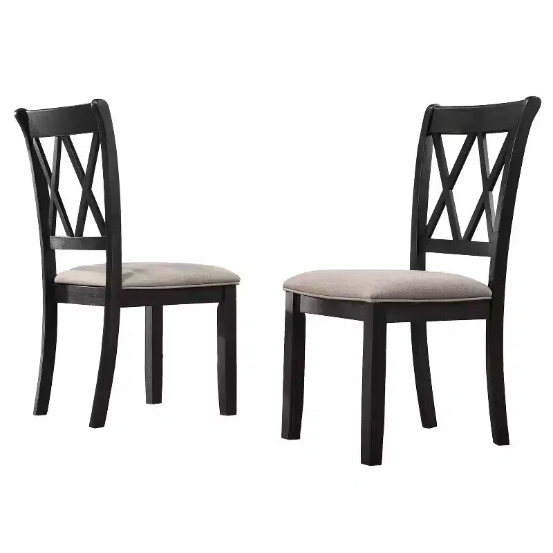 Sillas de comedor tapizadas Okak de estilo Mid-Century, juego de 2, sillas auxiliares de cocina de madera maciza con respaldo único para comedor/sala de estar