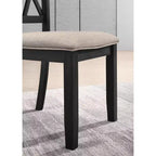 Sillas de comedor tapizadas Okak de estilo Mid-Century, juego de 2, sillas auxiliares de cocina de madera maciza con respaldo único para comedor/sala de estar