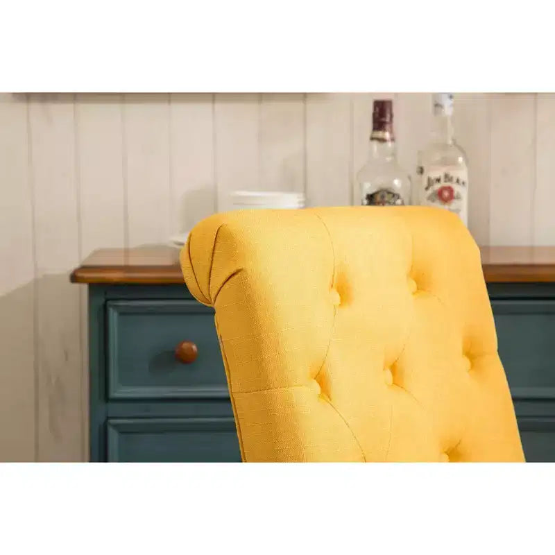 Sillas de comedor Okak modernas de madera maciza con respaldo capitoné, juego de 2, sillas auxiliares de cocina tapizadas con patas de madera natural para sala de estar