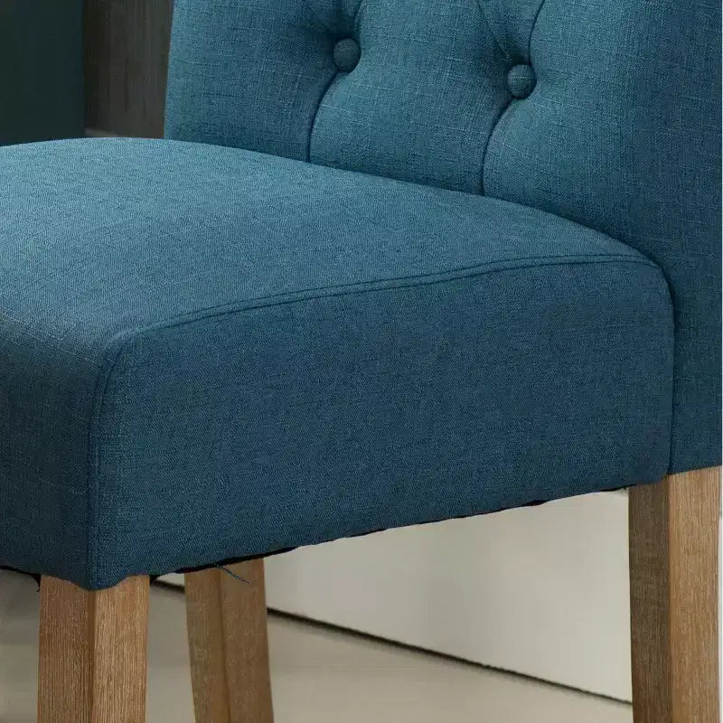 Sillas de comedor Okak modernas de madera maciza con respaldo capitoné, juego de 2, sillas auxiliares de cocina tapizadas con patas de madera natural para sala de estar