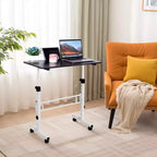Escritorio de pie móvil de altura ajustable, escritorio de pie pequeño con ruedas, mesa portátil para portátil, escritorio de ordenador de pie ajustable en altura para oficina en casa