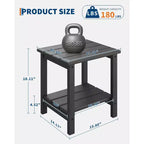 Mesa Auxiliar de HDPE con Tablero de 4 Piezas y Estante Inferior de Almacenamiento de 3 Piezas