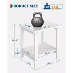 Mesa Auxiliar de HDPE con Tablero de 4 Piezas y Estante Inferior de Almacenamiento de 3 Piezas