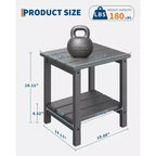 Mesa Auxiliar de HDPE con Tablero de 4 Piezas y Estante Inferior de Almacenamiento de 3 Piezas