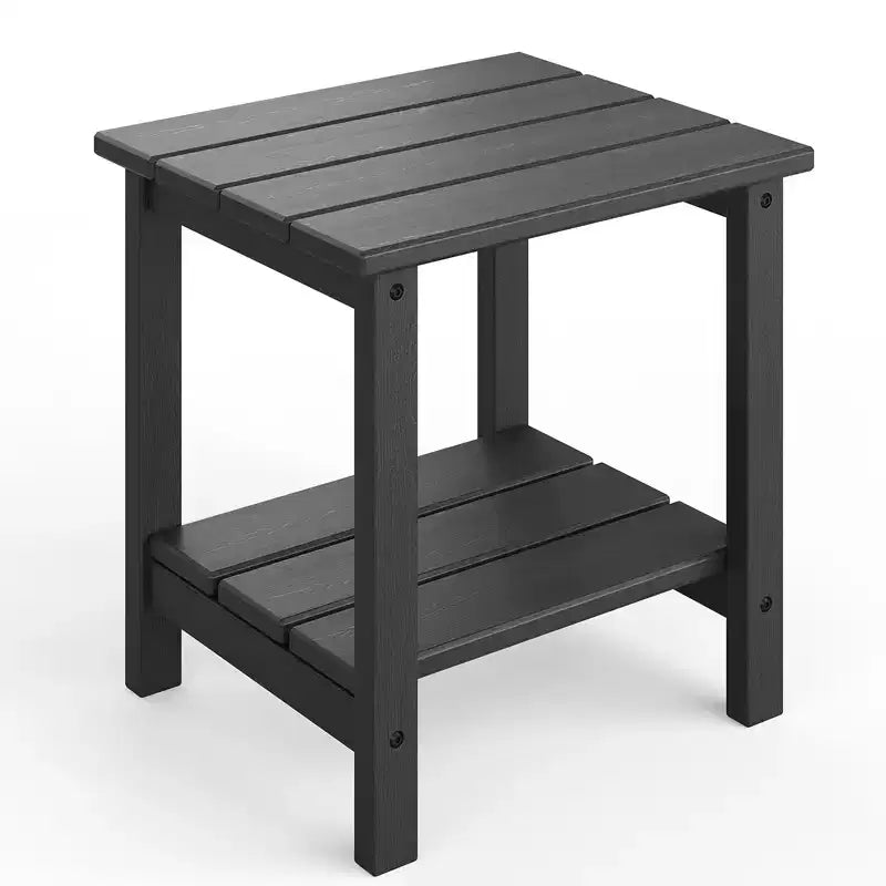 HDPE Side Table with 4-Piece Desktop and 3-Piece Bottom Storage Rack