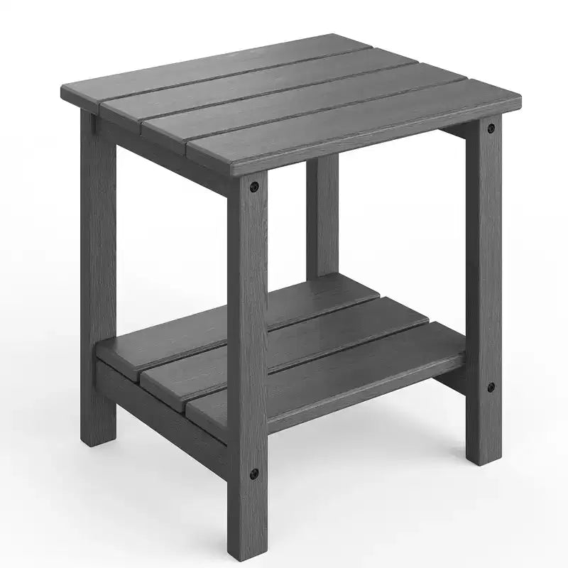 Mesa Auxiliar de HDPE con Tablero de 4 Piezas y Estante Inferior de Almacenamiento de 3 Piezas