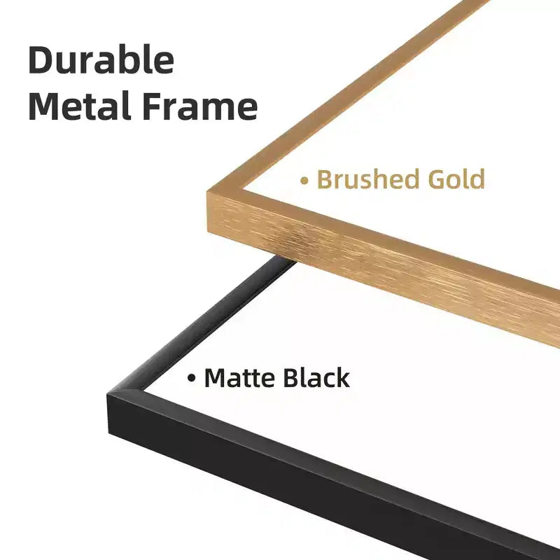 PexFix 59x28 Espejo de cuerpo entero rectangular de ángulo recto con borde fino de aluminio y soporte