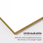 PexFix 59x28 Espejo de cuerpo entero rectangular de ángulo recto con borde fino de aluminio y soporte