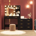 61 Make up Vanity Desk with Mirror and Lights, Vanity with 8 Wide Storage Drawers & 3 Lighting Modes with Adjustable Brightness for Bedroom