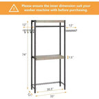 Organizador de lavandería ajustable Acekool 30 - Estante de almacenamiento de 4 niveles con ganchos de secado (gris/negro)