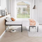 Armazón metálico resistente para cama con soporte de láminas de acero, no necesita somier, 30 cm de almacenamiento bajo la cama, montaje rápido, capacidad de 136 kg (individual)