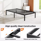 Armazón metálico resistente para cama con soporte de láminas de acero, no necesita somier, 30 cm de almacenamiento bajo la cama, montaje rápido, capacidad de 136 kg (individual)