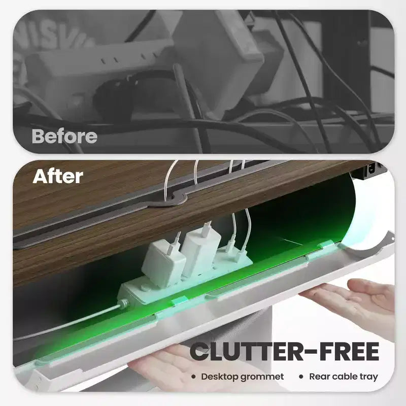 LumiDesk Escritorio Eléctrico Ajustable en Altura Todo en 1 Inteligente, Modular y Ergonómico