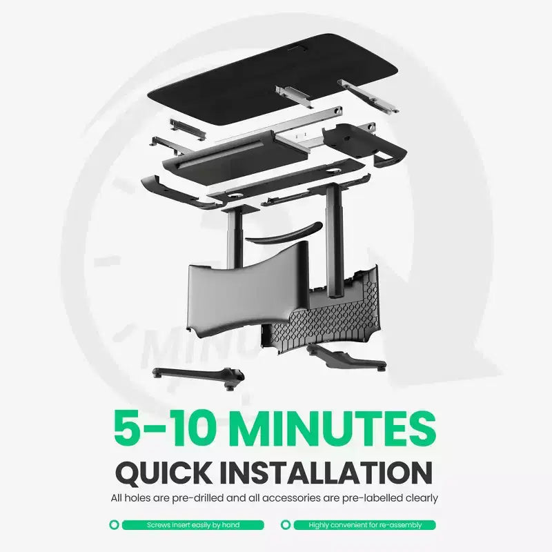 LumiDesk Escritorio Eléctrico Ajustable en Altura Todo en 1 Inteligente, Modular y Ergonómico