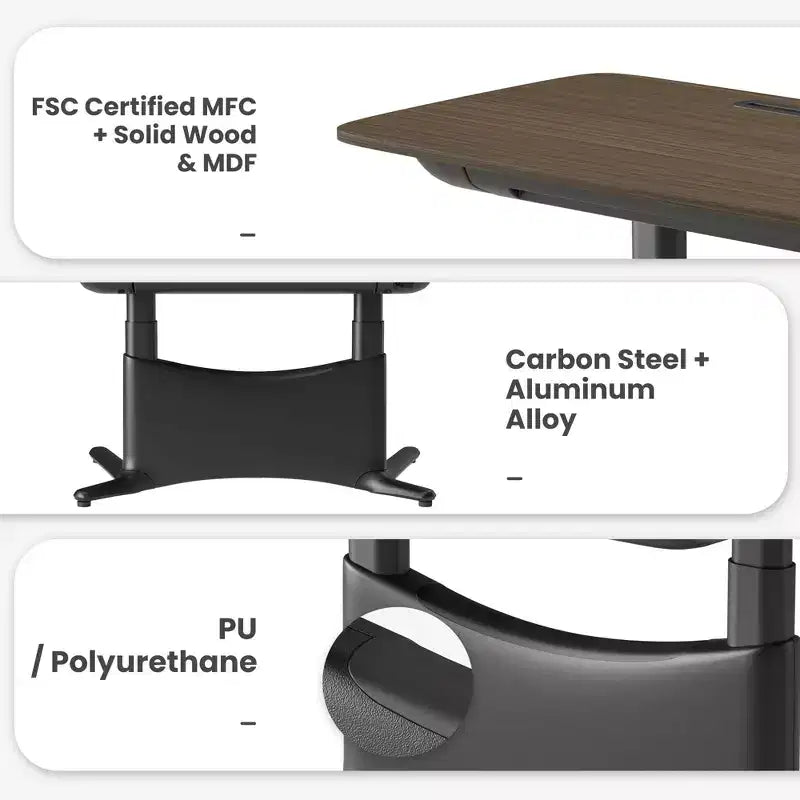 LumiDesk Escritorio Eléctrico Ajustable en Altura Todo en 1 Inteligente, Modular y Ergonómico