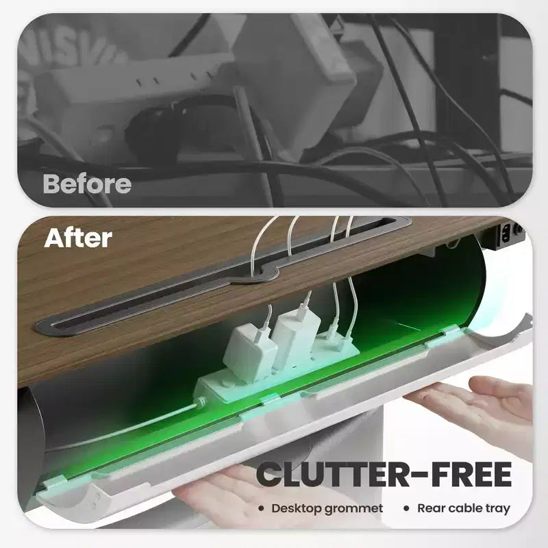 LumiDesk Escritorio Eléctrico Ajustable en Altura Todo en 1 Inteligente, Modular y Ergonómico