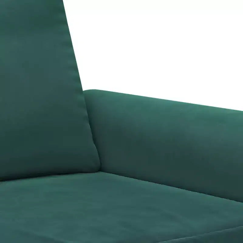 vidaXL Juego de Sofás de Terciopelo de 3 Piezas con Cojines - Asientos Cómodos para el Hogar y la Oficina - Verde Oscuro