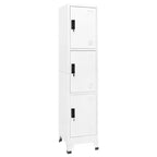 vidaXL Armario de taquilla de acero blanco de 180 cm de altura Armario de taquilla