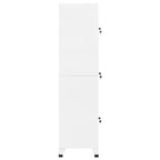 vidaXL Armario de taquilla de acero blanco de 180 cm de altura Armario de taquilla