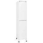 vidaXL Armario de taquilla de acero blanco de 180 cm de altura Armario de taquilla