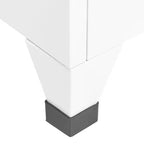 vidaXL Armario de taquilla de acero blanco de 180 cm de altura Armario de taquilla