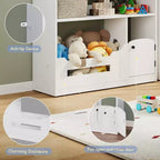 Acekool Estantería Infantil de 3 Niveles con Luz con Sensor de Movimiento, Organizador de Almacenamiento de Juguetes, Estantería de Madera con Forma de Casa para Dormitorio o Sala de Juegos, 120 cm de Alto