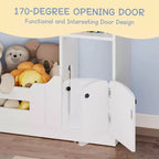 Acekool Estantería Infantil de 3 Niveles con Luz con Sensor de Movimiento, Organizador de Almacenamiento de Juguetes, Estantería de Madera con Forma de Casa para Dormitorio o Sala de Juegos, 120 cm de Alto