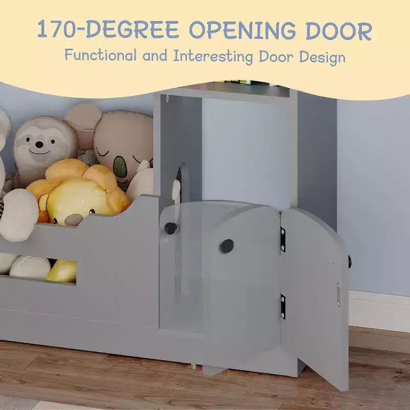 Acekool Estantería Infantil de 3 Niveles con Luz con Sensor de Movimiento, Organizador de Almacenamiento de Juguetes, Estantería de Madera con Forma de Casa para Dormitorio o Sala de Juegos, 120 cm de Alto