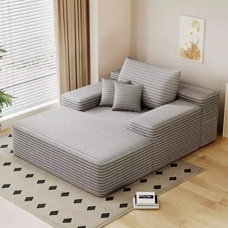 Sofá cama tapizado de gran tamaño 68 x 51, sofás de nube de felpa esponjosa de piel sintética para sala de estar, color camel