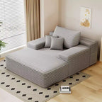 Sofá cama tapizado de gran tamaño 68 x 51, sofás de nube de felpa esponjosa de piel sintética para sala de estar, color camel