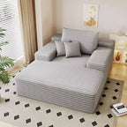 Sofá cama tapizado de gran tamaño 68 x 51, sofás de nube de felpa esponjosa de piel sintética para sala de estar, color camel