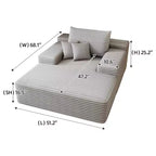 Sofá cama tapizado de gran tamaño 68 x 51, sofás de nube de felpa esponjosa de piel sintética para sala de estar, color camel
