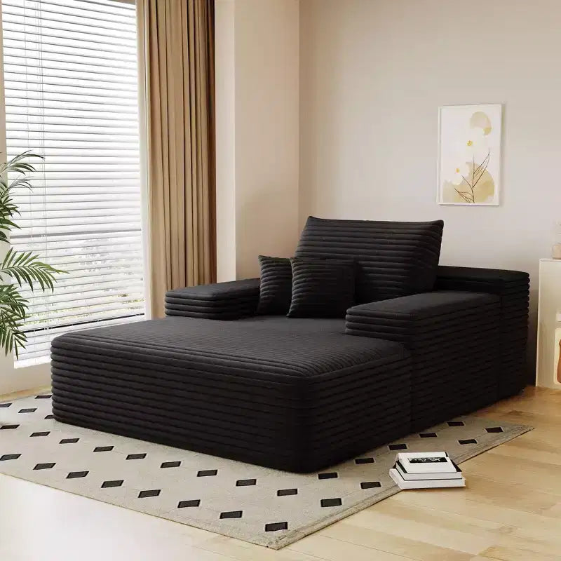 Sofá cama tapizado de gran tamaño 68 x 51, sofás de nube de felpa esponjosa de piel sintética para sala de estar, color camel