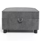 Sofá Seccional Modular con Otomana de Almacenamiento - Cubo de Almacenamiento Gris de 26 para Sala de Estar y Dormitorio