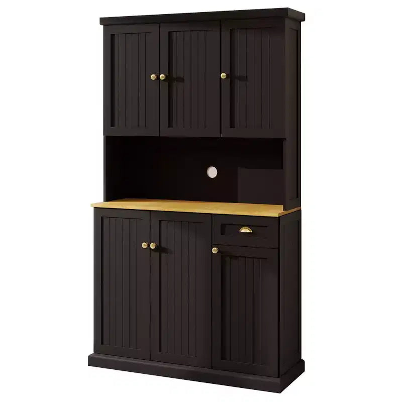 AndMakers Wood Gabinete de despensa de 39.76 pulgadas con estantes ajustables