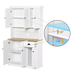 AndMakers Wood Gabinete de despensa de 39.76 pulgadas con estantes ajustables