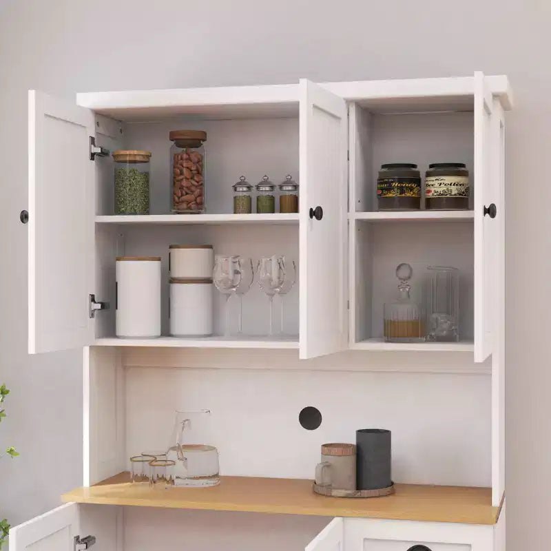 AndMakers Wood Gabinete de despensa de 39.76 pulgadas con estantes ajustables