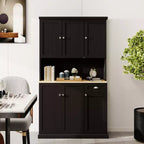 AndMakers Wood Gabinete de despensa de 39.76 pulgadas con estantes ajustables