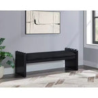 Meridian Furniture, Banco de terciopelo y piel sintética Sonia