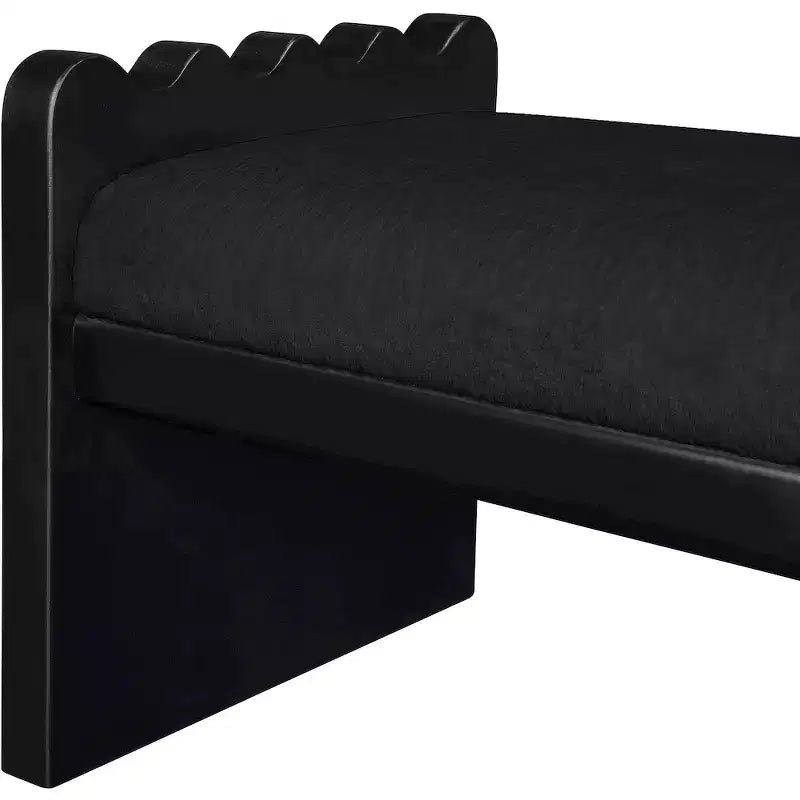 Meridian Furniture, Banco de terciopelo y piel sintética Sonia