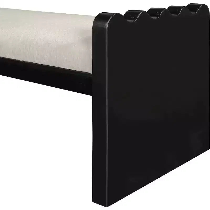 Meridian Furniture, Banco de terciopelo y piel sintética Sonia