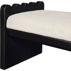 Meridian Furniture, Banco de terciopelo y piel sintética Sonia