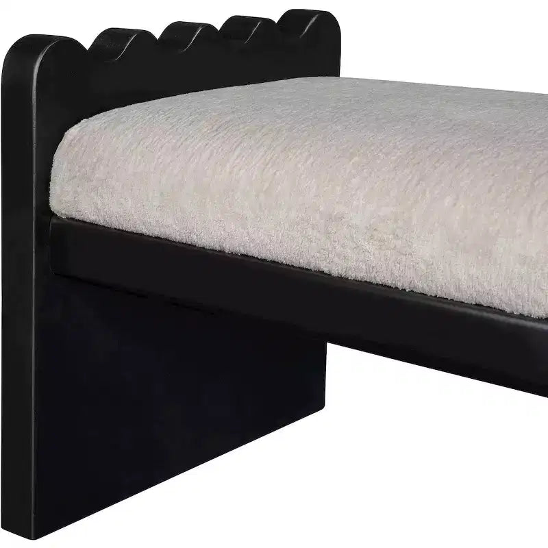 Meridian Furniture, Banco de terciopelo y piel sintética Sonia