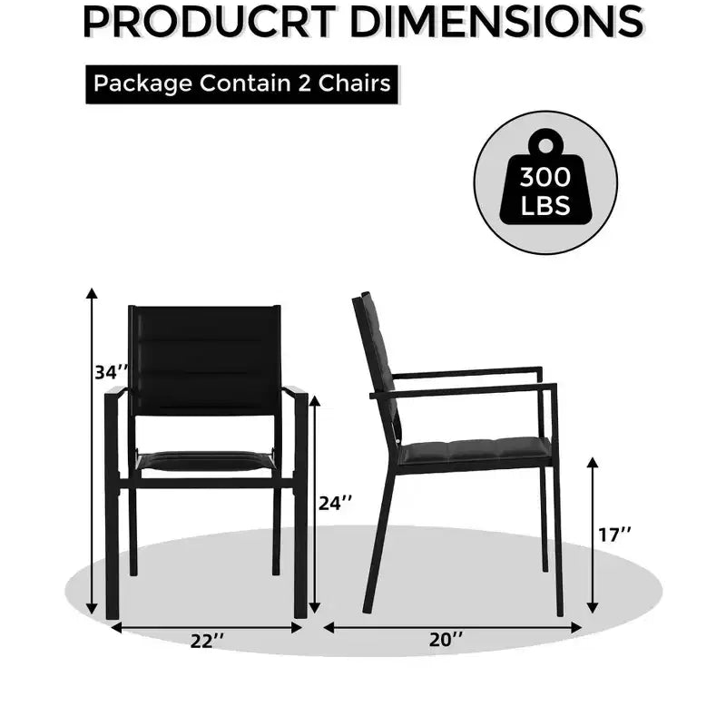 GustoWave Juego de 4 sillones apilables, sillas de comedor de aluminio para exterior con asientos acolchados gruesos, sillas de jardín apilables con reposabrazos